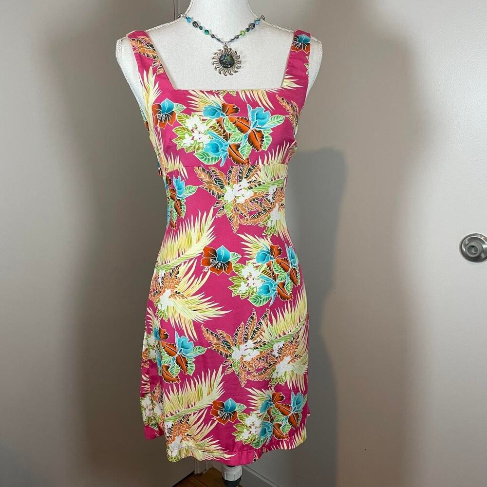 Y2K Tropical floral resort wear cruise vacation small rampage mini dress